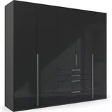 Rauch Drehtürenschrank Purisma 251 x 223 x 60 cm Grau/Schwarz