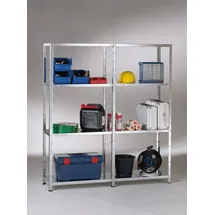 SCHULTE Regalwelt Schulte Set 1 Steckregal und 1 Anbauregal Verzinkt 180 cm x 240 cm x 35 cm