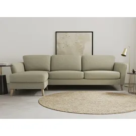 Home Affaire Ecksofa »MARSEILLE (279/152cm),L-Form, Rec. rechts/links, verschiedene Bezüge« Massivholzbeine Eiche, Landhausstil, Wellenunterfederung