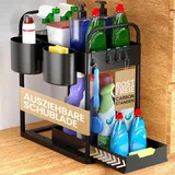Heldenwerk Unter Waschbecken Regal für Spülenunterschrank mit 2 Etagen in schwarz I Küchen Organizer Unterschrank Gewürzregal I Waschbeckenunterschrank Organizer, Spülschrank