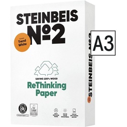 STEINBEIS Recyclingpapier Trend White, Format DIN A3, 80 g/m2, 80 CIE, 500 Blatt weiß