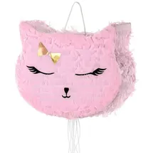 Partydeco Piñata Katze 27x35x9 cm Rosa
