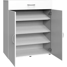 WIMEX Multiraumkonzept Schuhschrank 80 x 98 x 40 cm mit Schubladen weiß / weiß matt