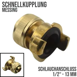 1/2 13 mm Schlauchanschluss -> Schnellanschluss Klauen-Kuppung Übergangsstück M..."