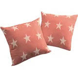 Wirth Dekokissen Crayon, Kissenhülle ohne Füllung, 2 Stück rot 40 cm x 40 cm