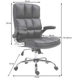 Mendler Bürostuhl HWC-J21, Chefsessel Drehstuhl Schreibtischstuhl, höhenverstellbar Kunstleder schwarz