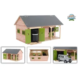 Kids Globe Pferdestall 1:32 mit 2 Pferdeboxen 1 Lagerraum ohne Pferde Holz
