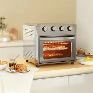 HOMCOM Mini Backofen mit Umluft 24 L 1600W 90-230°C  Heißluftofen mit Timer
