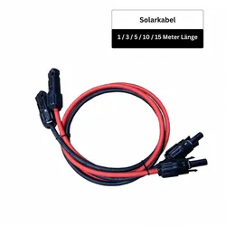 MC4-Anschlusskabel 2er Set - 1M / 3M / 5M /10M /15M für Solarpaneele und Balkonkraftwerke