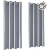 LIJIAO Verdunklungsvorhänge 2Er Set H80 x B60 cm Thermo Vorhang Gegen Kälte Und Hitze Verdunkelungsvorhang Thermovorhang 2Er Set für Wohnzimmer Schlafzimmer, Hellgrau