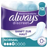 Always Discreet Inkontinenz-Slipeinlagen Damen, Normal (12 Binden) ohne Duft und Farbstoffe, starker Schutz, den Sie kaum spüren