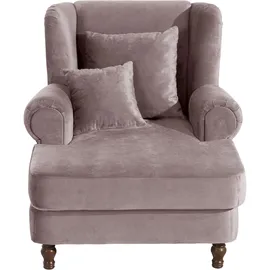 58 aufm Kessel Sessel Karley Samtvelours 58 x 0 x 0 cm Rosa mit Kissen
