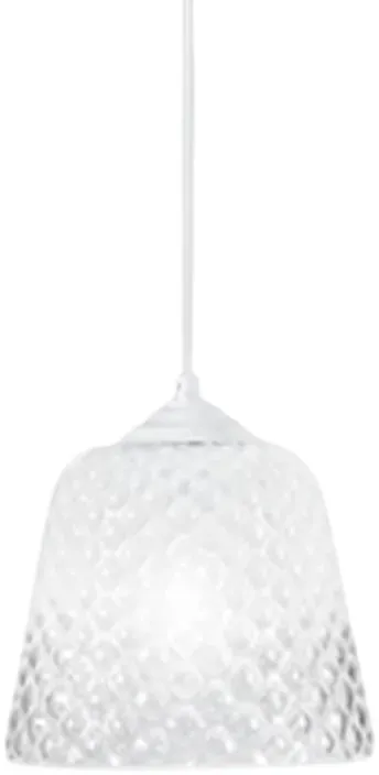 Gea Luce Weißer Glasdiffusor für Pendelleuchten – transparente, schattierte Oberfläche, dekoratives Design, E27-Fassung (kleines Glas), D.25X21,5