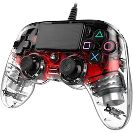 Nacon Compact Controller Illuminated transparent / rot