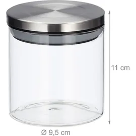 Relaxdays Vorratsdosen 11,0 cm hoch transparent 380,0 ml, 3 St.