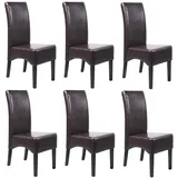 MCW Esszimmerstuhl Crotone 6er-Set Braun Dunkle Beine
