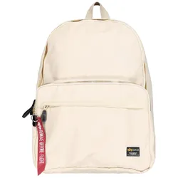 Schultertasche ALPHA INDUSTRIES "Alpha Industries Accessoires - Bags Crew Backpack", weiß (vintage weiß), Obermaterial 1: 100% Nylon, Obermaterial 2: 100% Polyester, Futter: 100% Nylon, Taschen