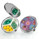 ACWOO Tablettenbox 7 Tage Morgens Abends, Medikamentenbox 7 tage 3 Fächer mit Spiegel, Pillendose Klein BPA Frei, Tablettenbox für Reise Tägliches (B)