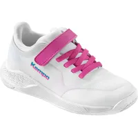 Kempa Kourtfly Kids Handball-Schuhe, weiß/Cyan/Purple, 28 EU