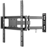 goobay 49744 Wandhalterung neigbar, (schwenkbar 32 bis 55 Zoll ausziehbar und vollbeweglich für Fernseher von 55“ bis 35Kg max. VESA 400x400, schwarz