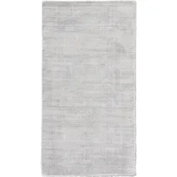 Teppich DEKOWE "Harry", silber (silberfarben), B:80cm H:12mm L:150cm, Viskose, Teppiche, Kurzflor, Vintage Design, Wohnzimmer