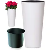 Prosperplast Prosper Plast dtus300s-s449 30 x 57.2 cm "Tubus Slim Shine Blumentopf – weiß (1)