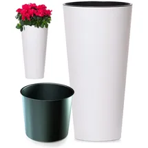 Prosperplast Prosper Plast dtus300s-s449 30 x 57.2 cm "Tubus Slim Shine Blumentopf – weiß (1)