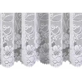 WECKBRODT Gardine WECKBRODT "Rostock", weiß, B:200cm H:135cm, Jacquard, Polyester, Gardinen, Gardine, Jacquard, strukturiert, Allover, Motiv, Bordüre, nach Maß, Store