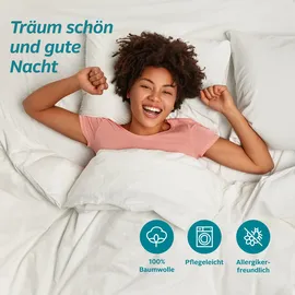 Home Affaire Bettwäsche "Melli", grün (grün, meliert), B/L: 135cm x 200cm, 1 Stk., 1 Stk., Linon, B/L: 80cm x 80cm, 2 Stk., Linon, Obermaterial: 100% Baumwolle, Bettwäsche, aus Baumwolle, Leinen-Look in Melange-Optik