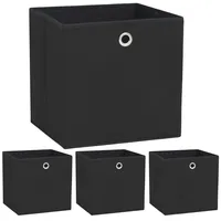 vidaXL Aufbewahrungsbox 32 x 32 x 32 cm 4-tlg. schwarz