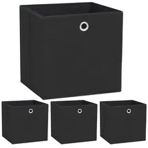 vidaXL Aufbewahrungsbox 32 x 32 x 32 cm 4-tlg. schwarz