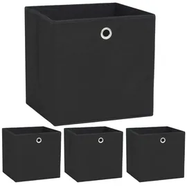 vidaXL Aufbewahrungsbox 32 x 32 x 32 cm 4-tlg. schwarz