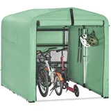 SoBuy Fahrradgarage wetterfest Geräteschuppen Fahrradgarage für 2-4 Fahrräder Carport Zelt mit UV-Schutz Fahrradschuppen für Regenschutz Motorrad Garage Gartenhaus Grün 159x165x219cm KLS11-L-GR