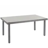 MCW Gartentisch Chieti Esstisch Tisch mit Glasplatte, 160x90x74cm