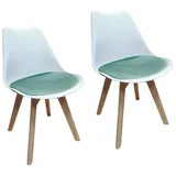 Hti-Living 2er Set Design-Stühle mit Sitzpolster Esszimmerstühle im skandinavischen Stil