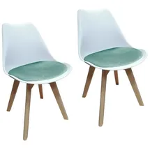 Hti-Living 2er Set Design-Stühle mit Sitzpolster Esszimmerstühle im skandinavischen Stil