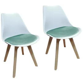 Hti-Living 2er Set Design-Stühle mit Sitzpolster Esszimmerstühle im skandinavischen Stil