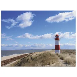 Leinwandbild ARTLAND "Leuchtturm Sylt", blau (farbe bild(er): blau3), B:60cm H:45cm T:1cm, Alu Dibond, Bilder, auf Keilrahmen gespannt