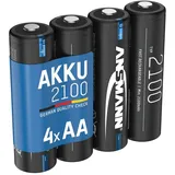 Ansmann Akku Mignon AA 2100 mAh 1,2V (4 Stück) geringe Selbstentladung