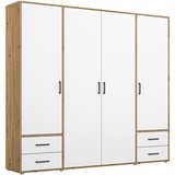 Rauch BLUE Kleiderschrank Voyager 187 x 194 cm Dekor Alpinweiß / Eiche Artisan