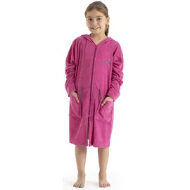 KangaROOS Kinderbademantel KANGAROOS "Kira, Ideal für Zuhause, Schwimmbad oder im Urlaub" Gr. 116, rosa (pink, grau), 116, Leichtfrottier, Hausmäntel, modernen, sportliches Design, leuchtenden Akzenten