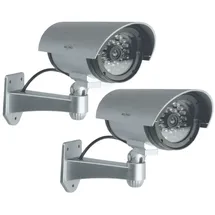 ELRO CDB25S-2 Außen Attrappe Kamera-Dummy Überwachungskamera mit LEDs-2 Pack