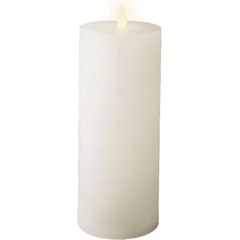 Lumineo LED Wachskerze 19 cm Ø 7 cm weiß