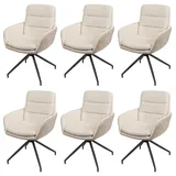 6er-Set Esszimmerstuhl HWC-K32, Küchenstuhl Stuhl, drehbar Auto-Position, Stoff