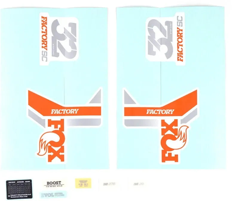 Decal Kit: 2018, 32 SC, F-S, Orange/White Logo, Gloss White Background