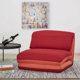 Klappsessel HWC-E68, Schlafsofa Schlafsessel, Stoff/Textil, orange/dunkelrot