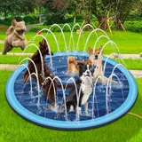 Hundepool Planschbecken mit Sprinkler, Hundepool fur Große Hunde 170cm, Sprinkler Matte Hund, Hundeplanschbecken, Swimmingpool Haustier, Planschbecken für Hunde, Wasserspielmatte für Haustiere