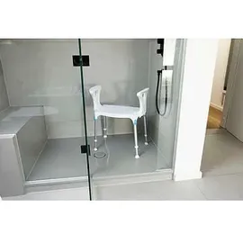 Eschenbach Duschhocker laguna mit Armlehne 150 kg höhenverstellbar weiß