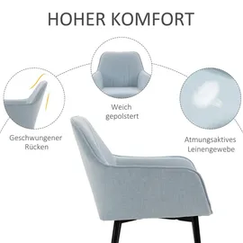 Homcom Esszimmerstühle Essstühle Blau 59,5 x 56,5 x 81 cm