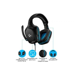Logitech G G432 7.1 Surround Sound Wired Gaming Headset Kopfhörer Verkabelt Kopfband Schwarz, Blau